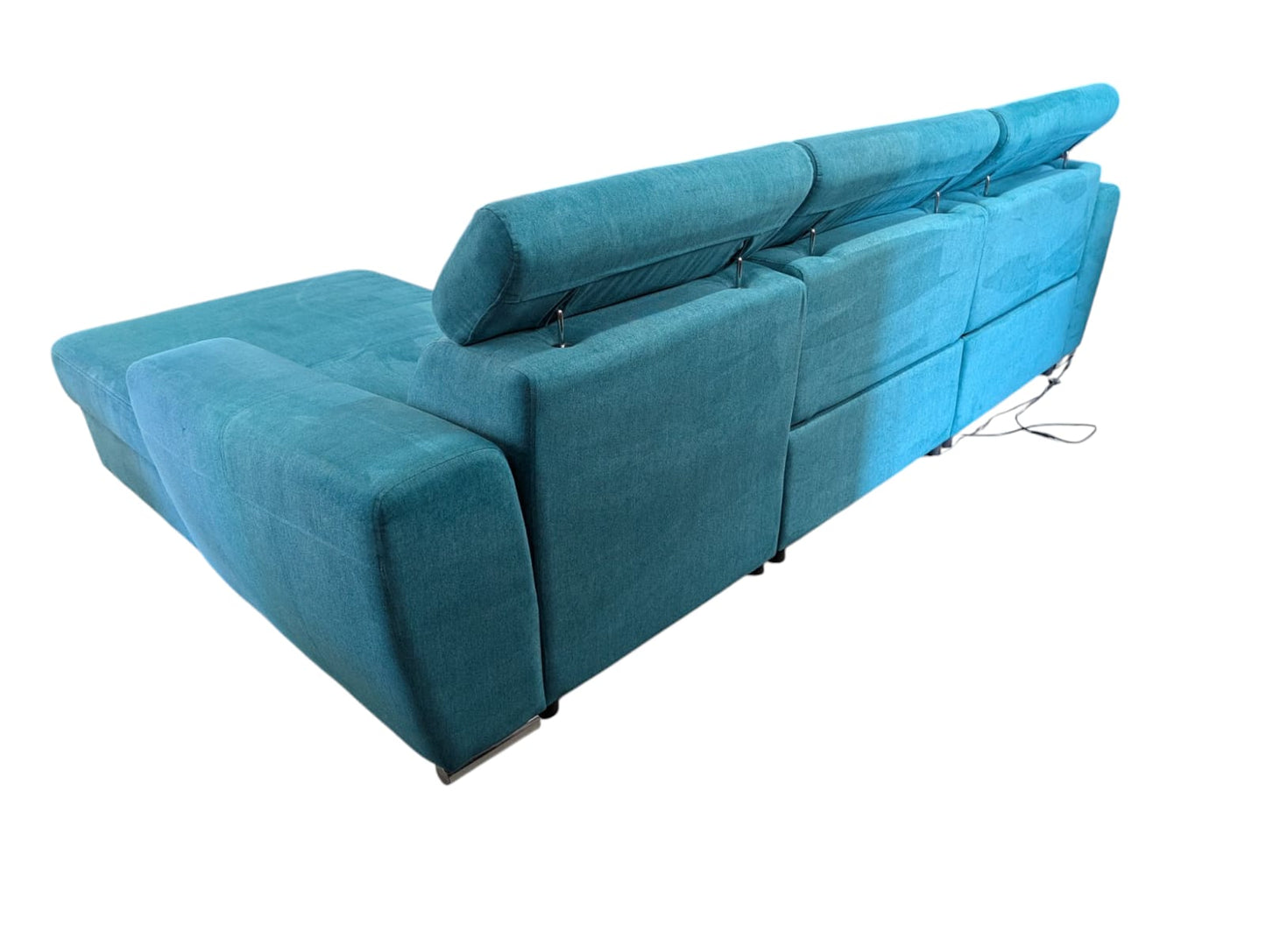 Grün-blaues Ecksofa mit elektrischer Liegefunktion Art.-Nr.218