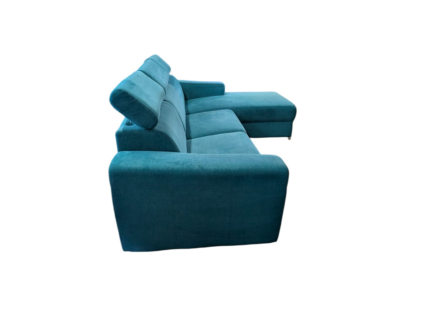 Grün-blaues Ecksofa mit elektrischer Liegefunktion Art.-Nr.218