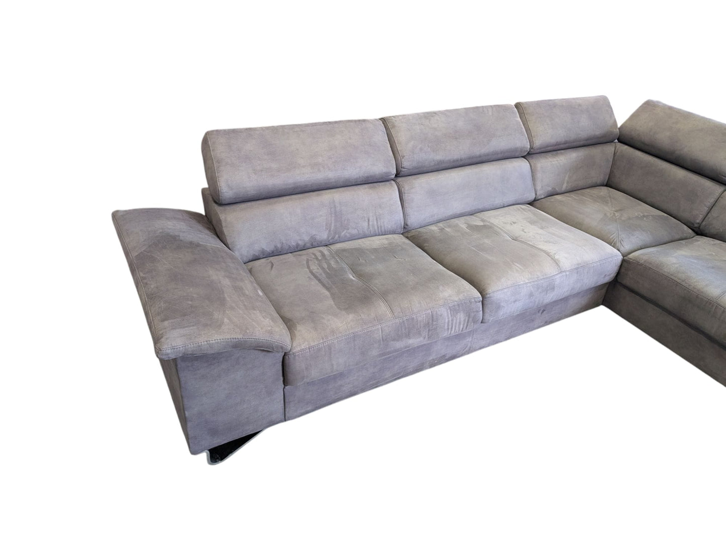 Hochwertiges graues Ecksofa aus Alcantara Art.-Nr.224