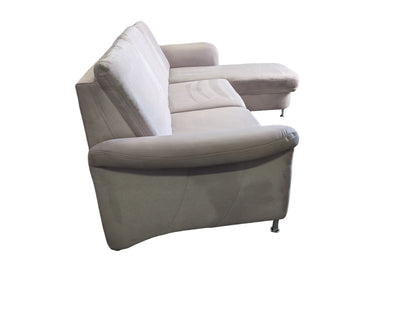 Beiges Ecksofa aus Alcantara mit Stauraum Art.-Nr.285