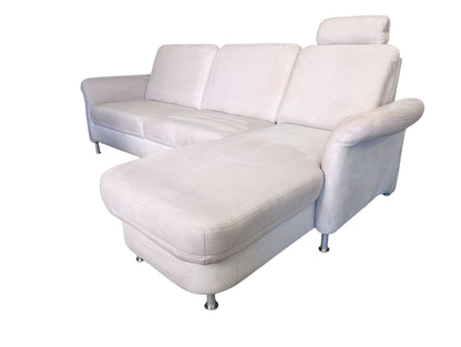 Beiges Ecksofa aus Alcantara mit Stauraum Art.-Nr.285