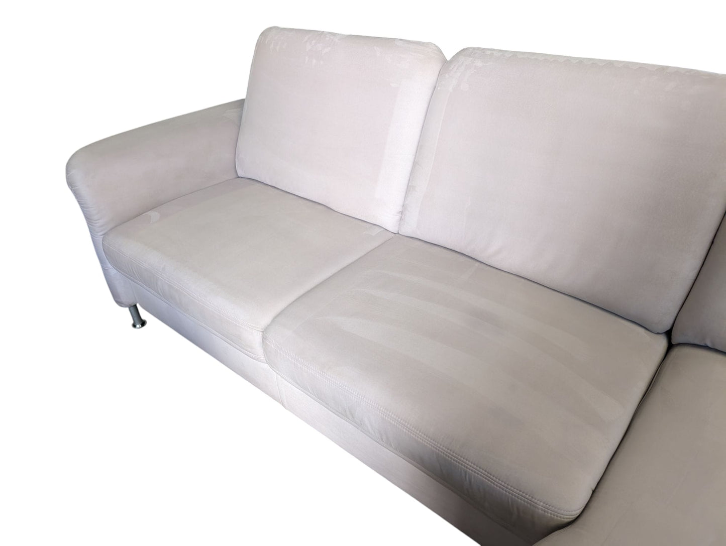 Beiges Ecksofa aus Alcantara mit Stauraum Art.-Nr.285