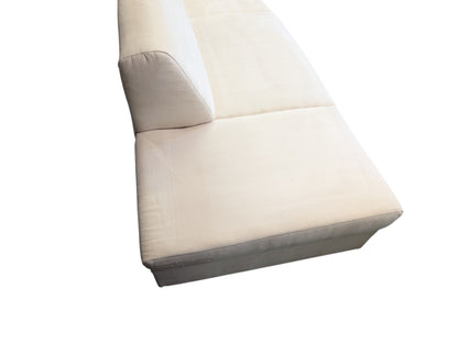 Ecksofa in Beige aus Samt mit verstellbarer Armlehne Art.-Nr.296