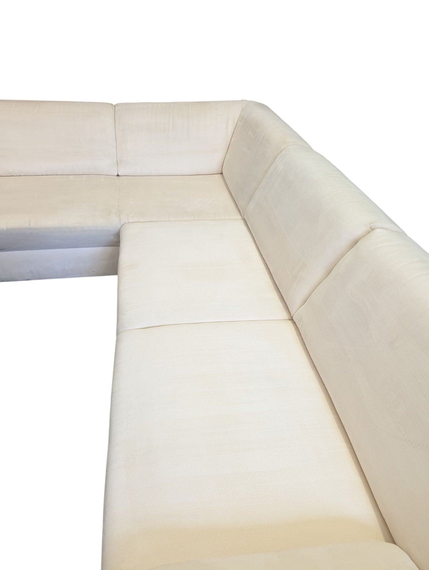 Ecksofa in Beige aus Samt mit verstellbarer Armlehne Art.-Nr.296