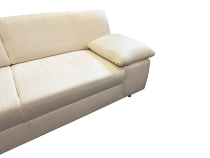 Ecksofa in Beige aus Samt mit verstellbarer Armlehne Art.-Nr.296
