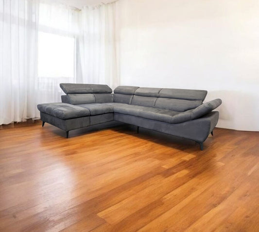 Hochwertiges graues Ecksofa aus Alcantara Art.-Nr.224