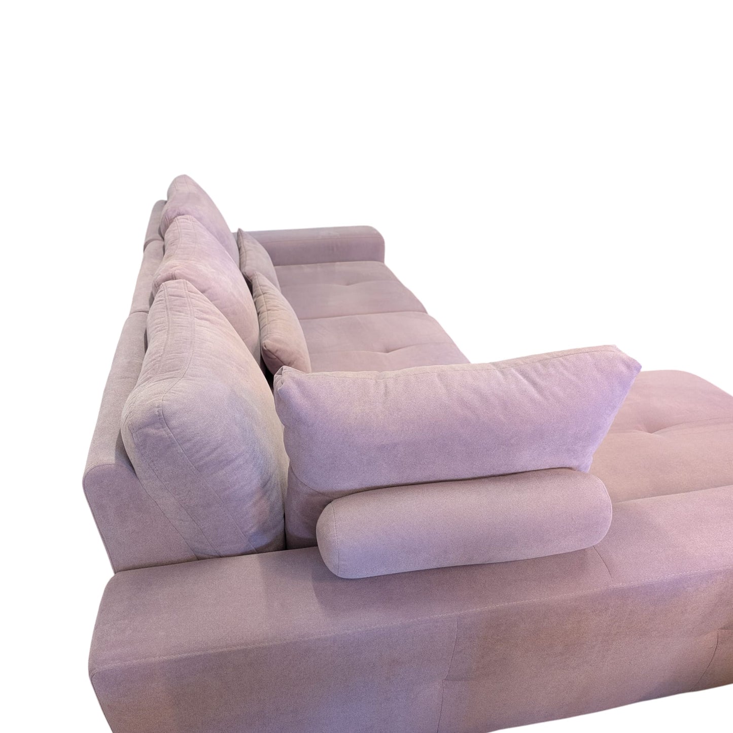 Rosafarbenes Ecksofa mit Bettfunktion und Stauraum Art.-Nr. 382