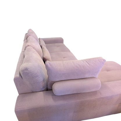 Rosafarbenes Ecksofa mit Bettfunktion und Stauraum Art.-Nr. 382