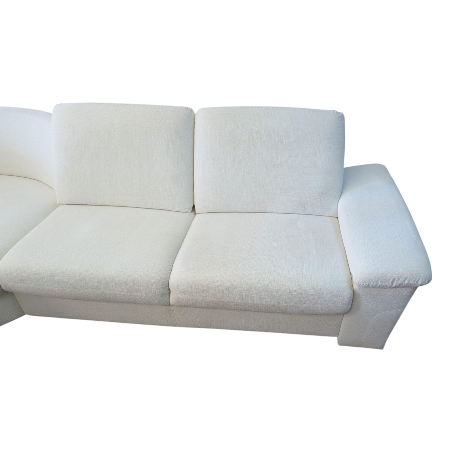 Weisses Ecksofa mit Holzbeinen Art.-Nr. 366