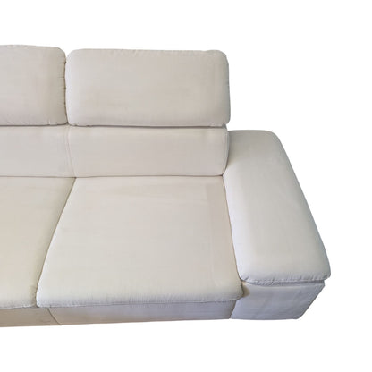 Ecksofa in Beige mit verstellbaren Kopfstützen Art.-Nr. 393