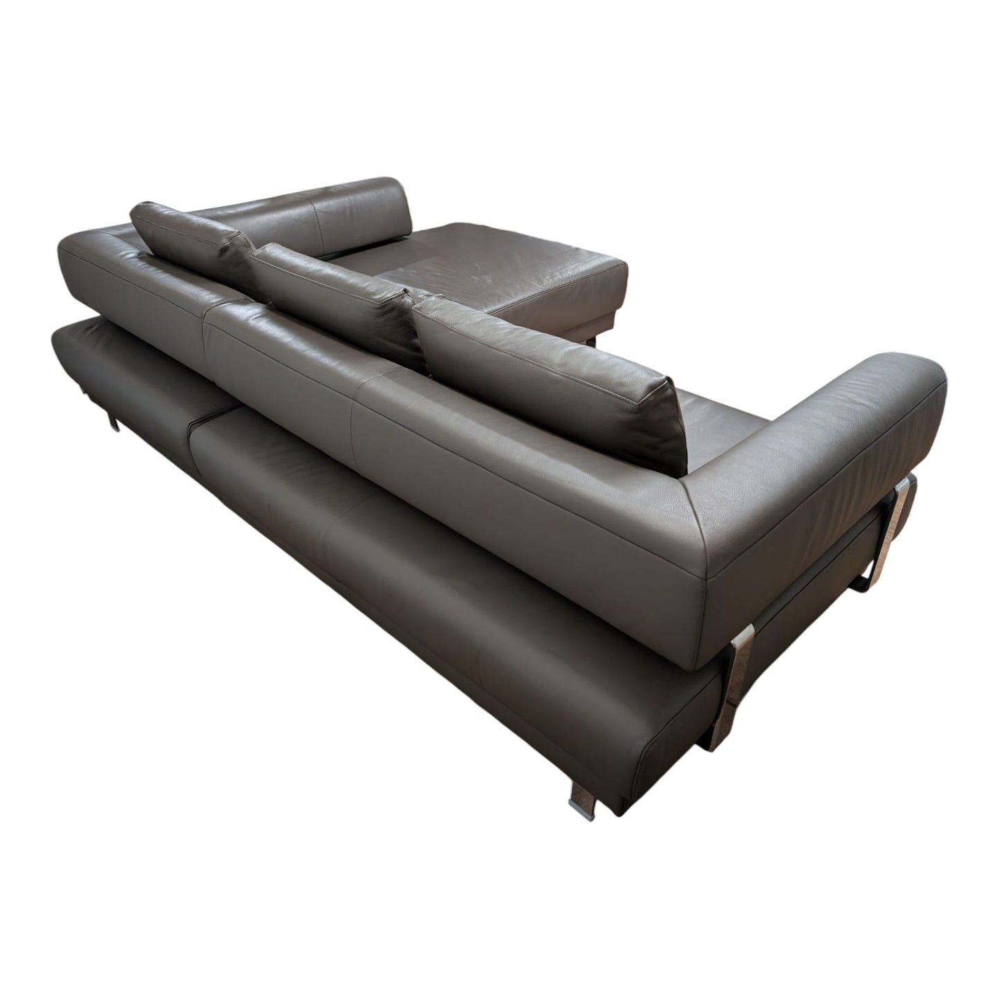 Hochwertiges Ecksofa aus braunem Echtleder von puro Art.-Nr. 426