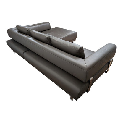 Hochwertiges Ecksofa aus braunem Echtleder von puro Art.-Nr. 426