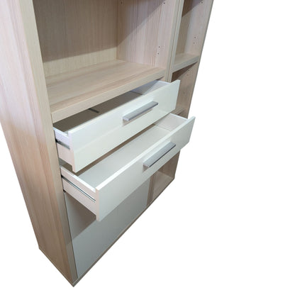 5-teiliges Büroset in hellem Holz mit Weiss Art.-Nr. 408