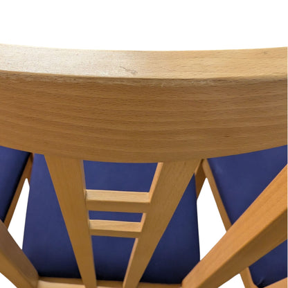 6 Holzstühle von IKEA mit blauen Sitzflächen Art.-Nr.395