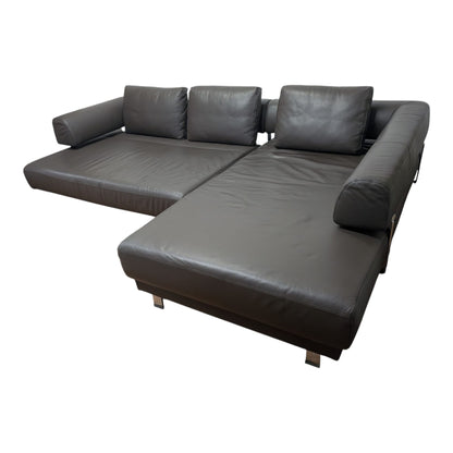 Hochwertiges Ecksofa aus braunem Echtleder von puro Art.-Nr. 426