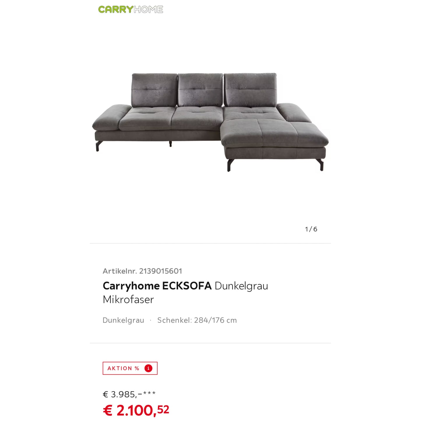 Ecksofa in Grau von XXXLutz  Art.-Nr.361