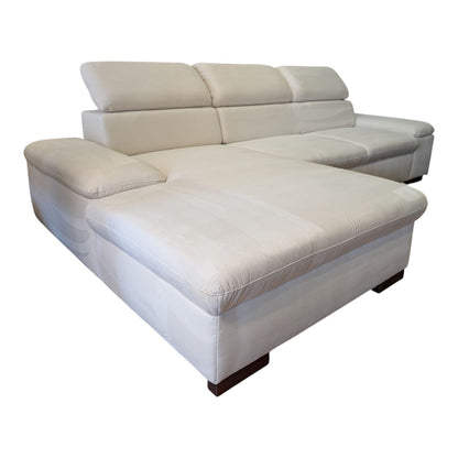 Ecksofa in Beige mit verstellbaren Kopfstützen Art.-Nr. 393
