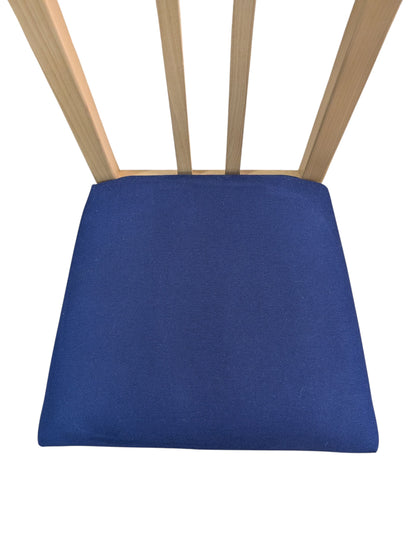 6 Holzstühle von IKEA mit blauen Sitzflächen Art.-Nr.395