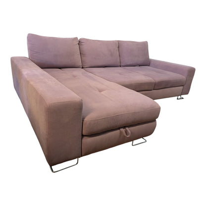 Rosafarbenes Ecksofa mit Bettfunktion und Stauraum Art.-Nr. 382
