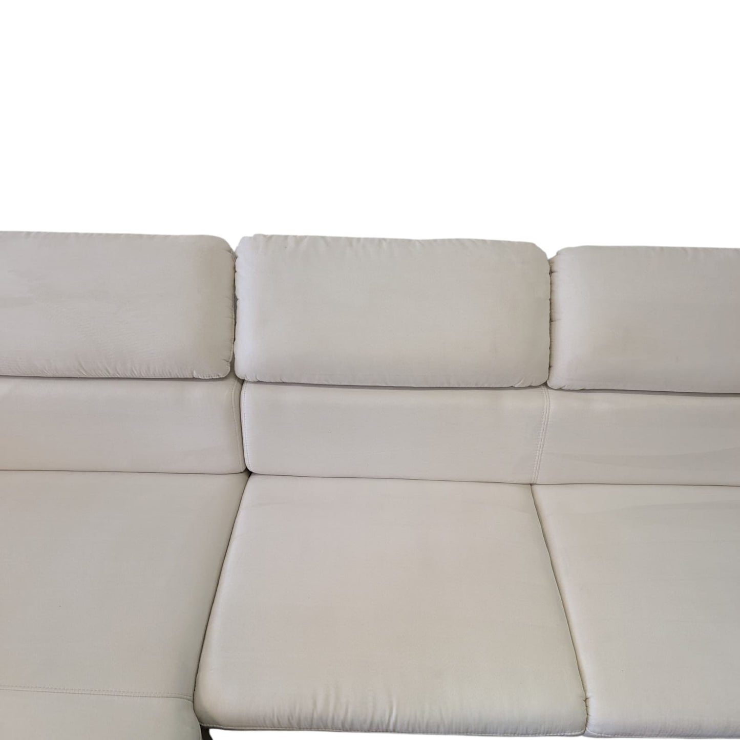 Ecksofa in Beige mit verstellbaren Kopfstützen Art.-Nr. 393