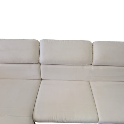 Ecksofa in Beige mit verstellbaren Kopfstützen Art.-Nr. 393