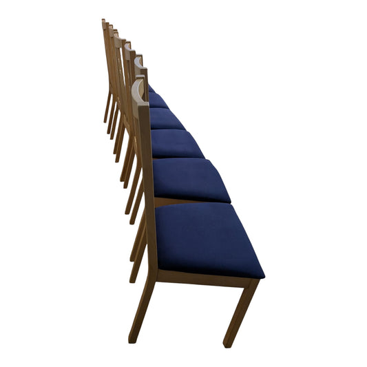 6 Holzstühle von IKEA mit blauen Sitzflächen Art.-Nr.395