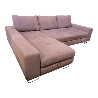 Rosafarbenes Ecksofa mit Bettfunktion und Stauraum Art.-Nr. 382