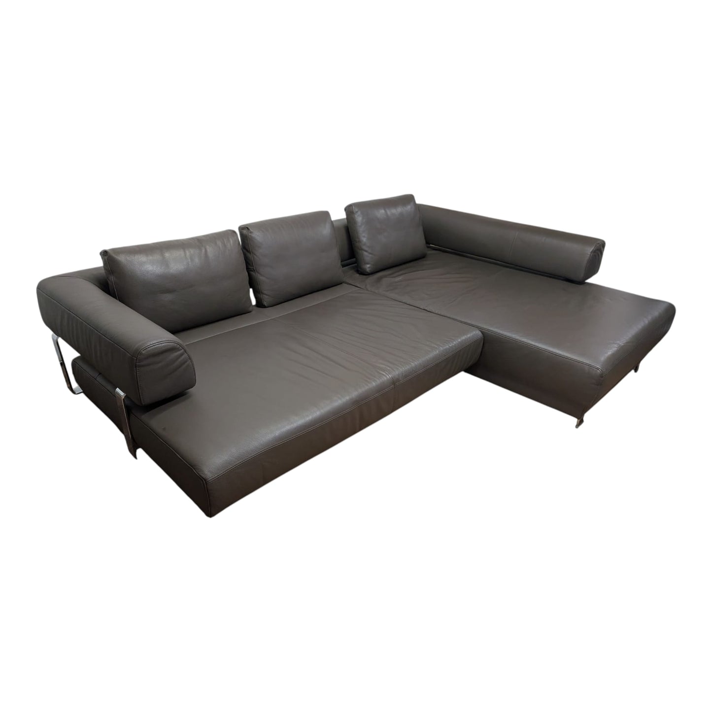 Hochwertiges Ecksofa aus braunem Echtleder von puro Art.-Nr. 426