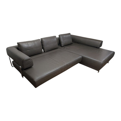 Hochwertiges Ecksofa aus braunem Echtleder von puro Art.-Nr. 426