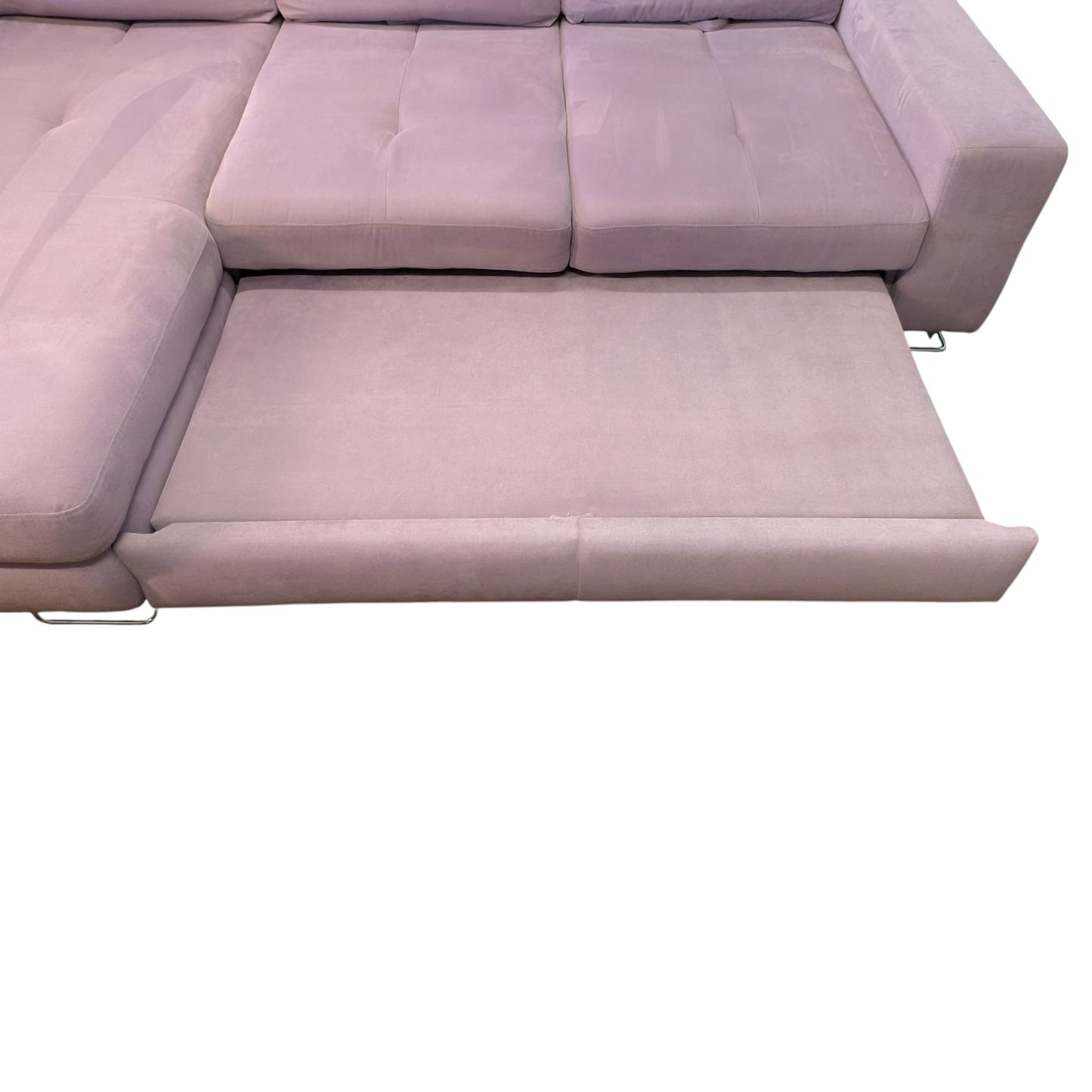 Rosafarbenes Ecksofa mit Bettfunktion und Stauraum Art.-Nr. 382