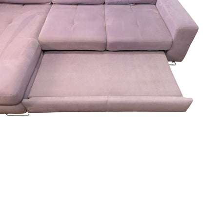 Rosafarbenes Ecksofa mit Bettfunktion und Stauraum Art.-Nr. 382
