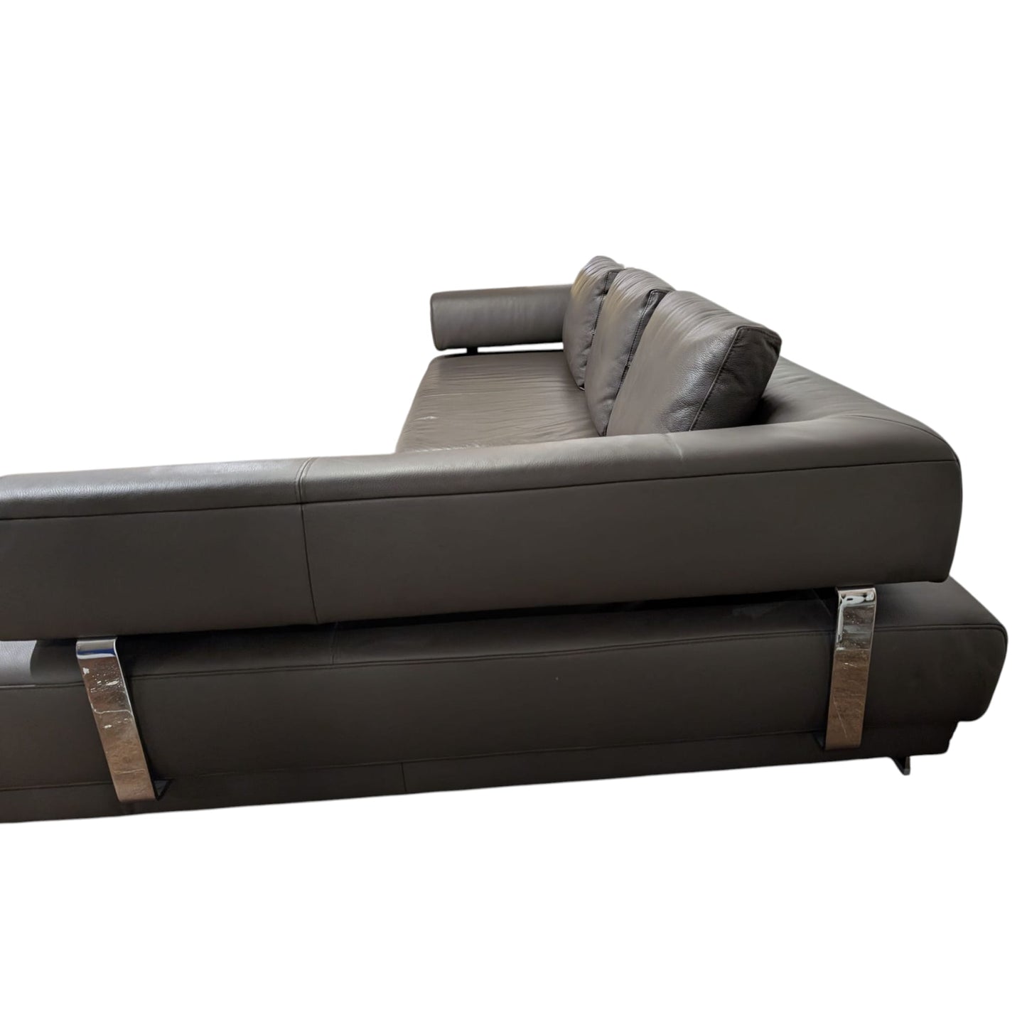 Hochwertiges Ecksofa aus braunem Echtleder von puro Art.-Nr. 426