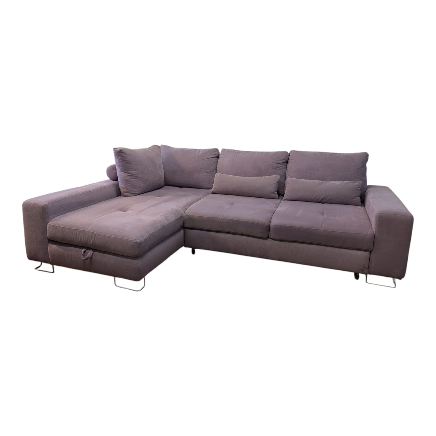 Rosafarbenes Ecksofa mit Bettfunktion und Stauraum Art.-Nr. 382