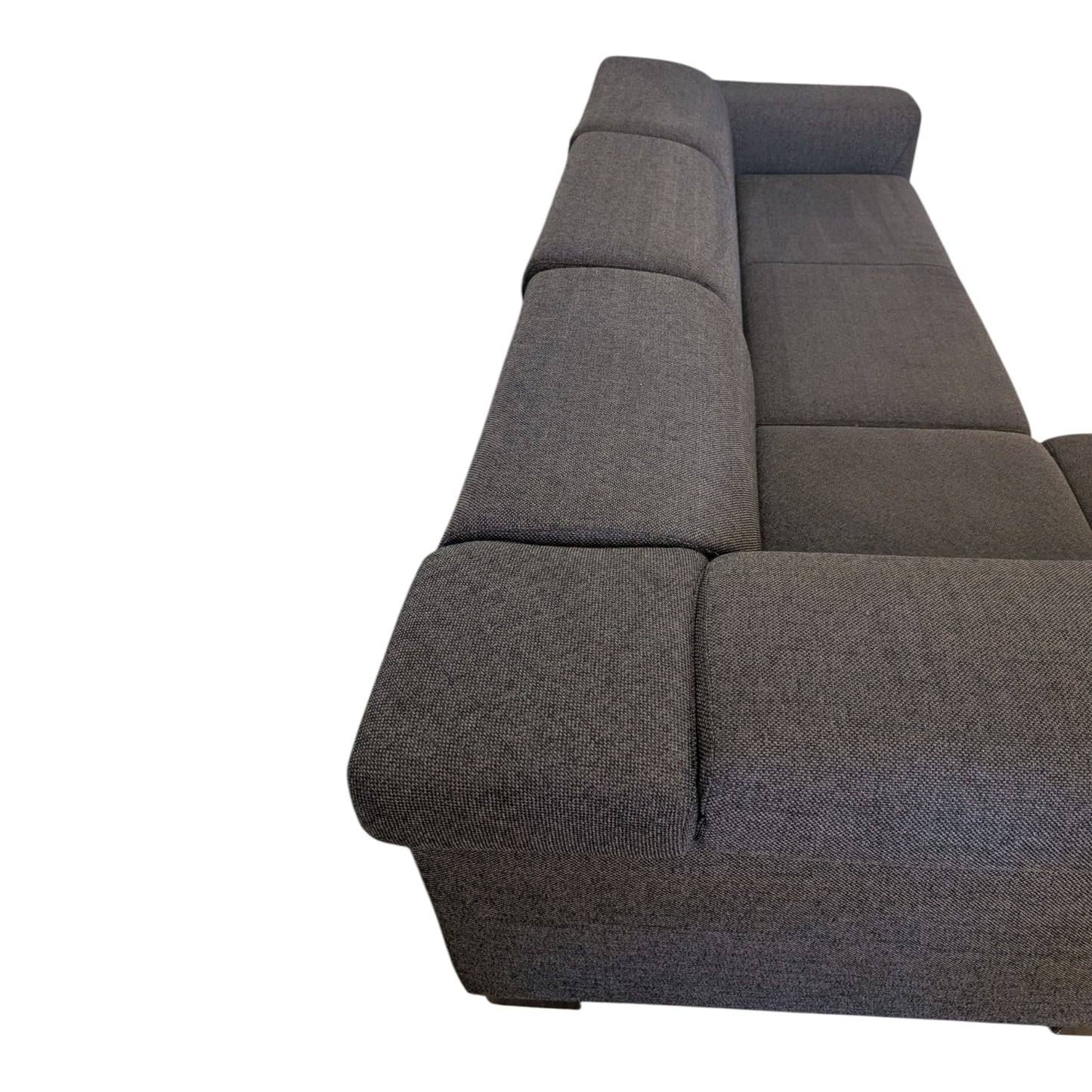 Hochwertiges Ecksofa in Dunkelbraun mit Holzbeinen. Art.-Nr. 391