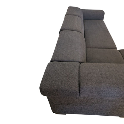 Hochwertiges Ecksofa in Dunkelbraun mit Holzbeinen. Art.-Nr. 391