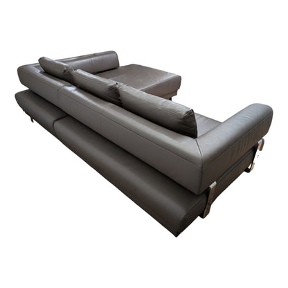Hochwertiges Ecksofa aus braunem Echtleder von puro Art.-Nr. 426