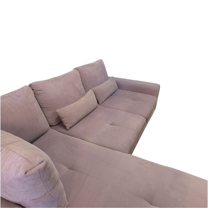 Rosafarbenes Ecksofa mit Bettfunktion und Stauraum Art.-Nr. 382