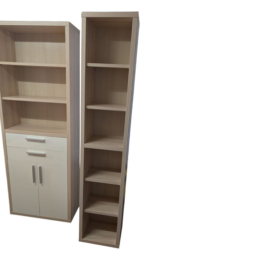 5-teiliges Büroset in hellem Holz mit Weiss Art.-Nr. 408