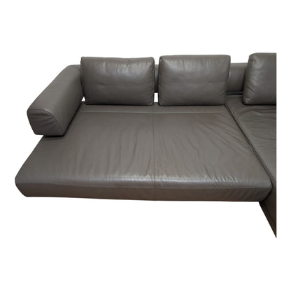 Hochwertiges Ecksofa aus braunem Echtleder von puro Art.-Nr. 426