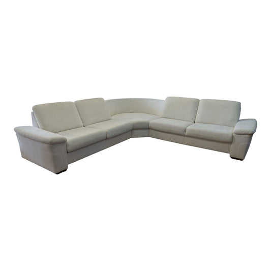 Weisses Ecksofa mit Holzbeinen Art.-Nr. 366